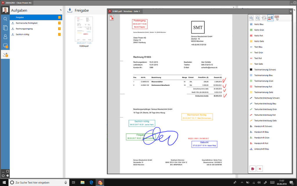 Dokumentenmanagementsystem von amagno – Screenshot