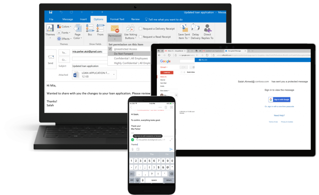 E-Mail in Outlook responsive Ansicht
