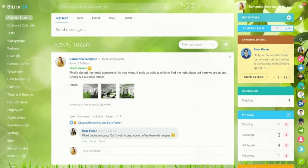 Bitrix24: All-in-One CRM & Projektmanagement für Start-ups, KMU & Teams 2 Activity Stream