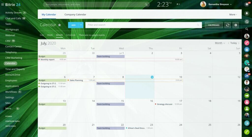 Bitrix24: All-in-One CRM & Projektmanagement für Start-ups, KMU & Teams 6 Integrierter Kalender