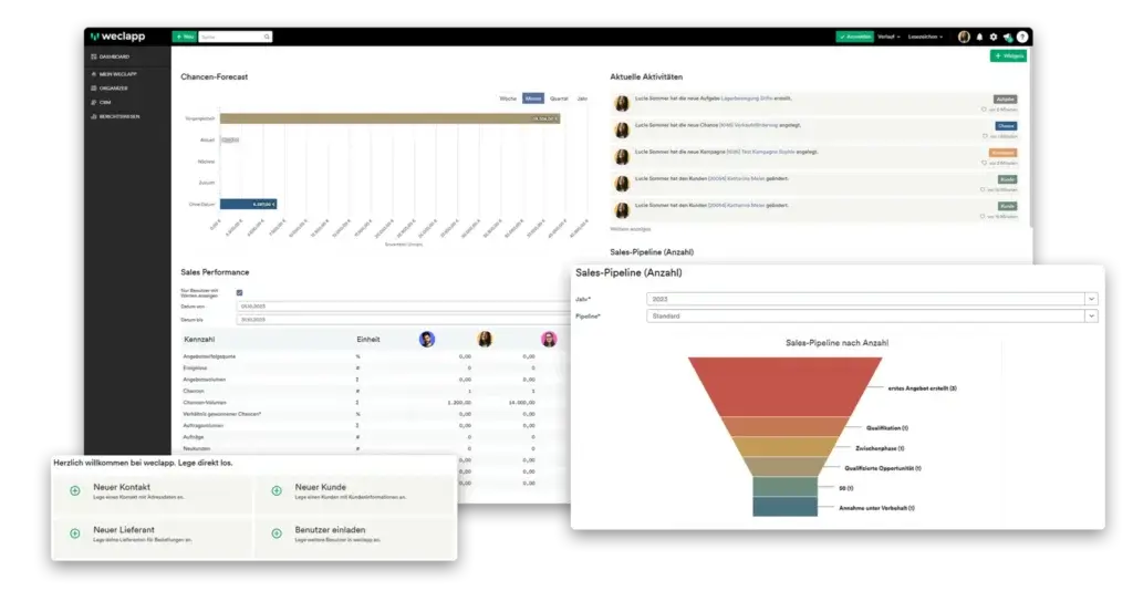 weclapp screenshot crm