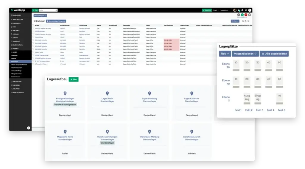 Lagerverwaltung in weclapp